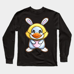 Easter Bunny Wearing A Chick Costume. Happy Easter Long Sleeve T-Shirt